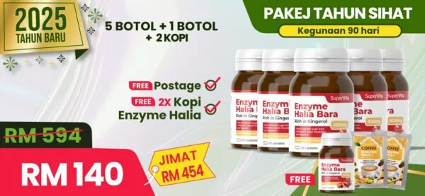 Promo 2025 - 5 Botol Halia Bara + Free 1 Botol + Kopi (OFFER RM20)
